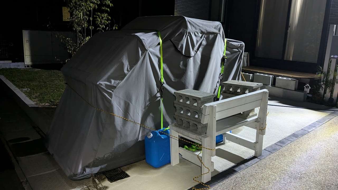 モーターサイクルドームの台風対策
